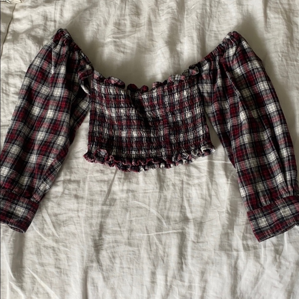 LF Furst of a Kind Vintage Smocked Flannel Top